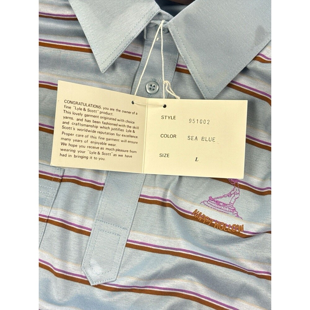 Lyle & Scott Happy Hollow Club Golf Polo Shirt L Japan Mercerized Cotton NWT - Picture 5 of 8